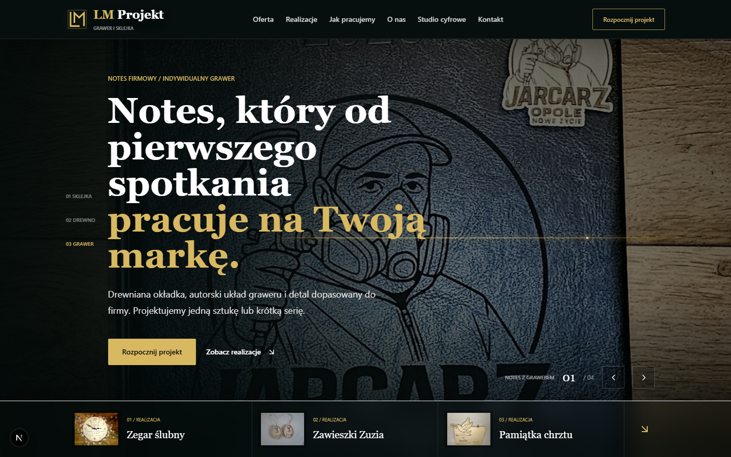 Widok zaprojektowanej strony LM Projekt